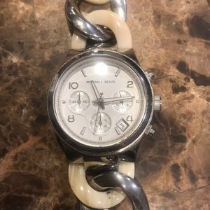Michael Kors Silver and cream watch